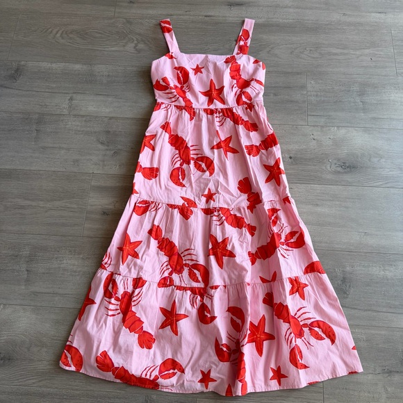 J. Crew Factory Dresses & Skirts - J.Crew Factory Lobster and Starfish Print Tiered Midi Dress - size 2